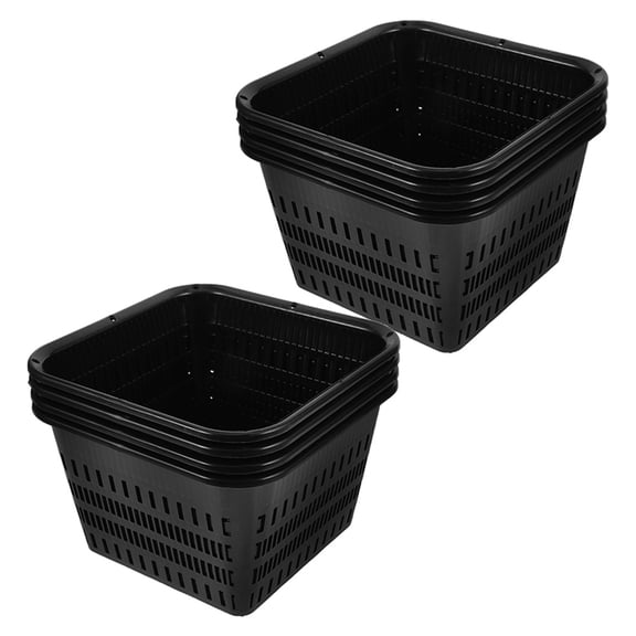 OATIPHO Black Plastic Hydroponic Pots for Plant Growth in Gardens 8Pcs
