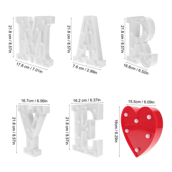 OATIPHO Led Letter Sign Minimalist Assorted Color 8Pcs