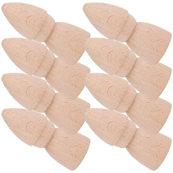 MUSEYA 8Pcs Mini People Figurines Wood Puppet Supply Light Brown For DIY Painting Home Decoration