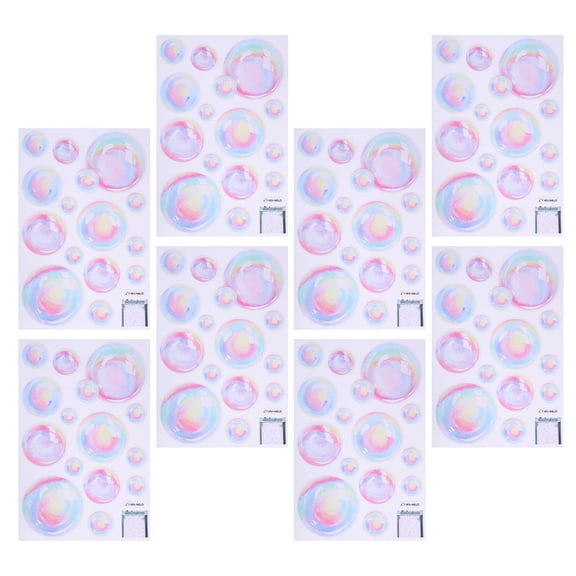 MUSEYA Ocean Bubble Decoration Peel and Stick Wall Stickers Assorted Color 8Pcs