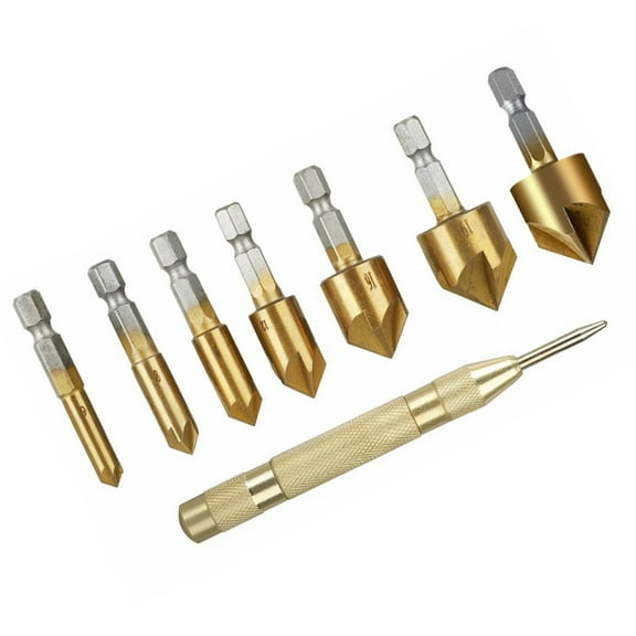 OATIPHO 8Pcs of Woodworking Drill Bit Set Countersunk Head for Crafting Plastic and Aluminum Diy Home Crafts