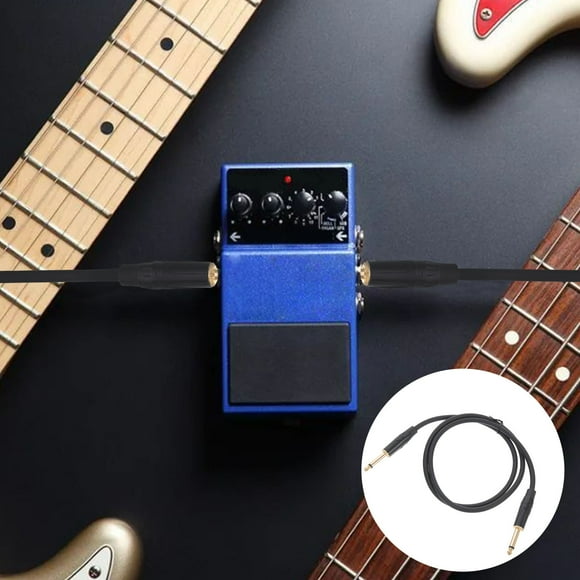 MUSEYA Amp Cord for Electric Guitar Black Male to Male Connector Audio Cable 1Set