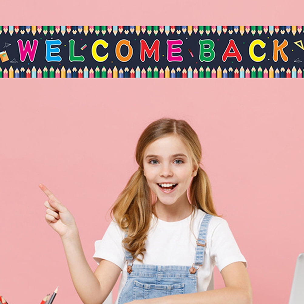 MUSEYA Back to School Door Banner Multi-colored Oxford Cloth Welcome ...