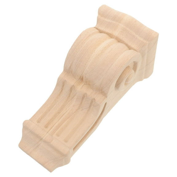 OATIPHO Khaki Wood Corbels Decorative Applique for Furniture Elegant Carved Trim