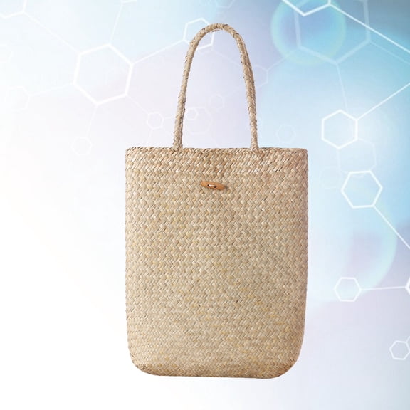 OATIPHO Handmade Light Yellow Woven Bag Stylish Summer Handbag for Storing Keys Cards