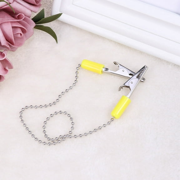 MUSEYA Bib Soother Clip Napkin Clip Chain Durable Stainless Steel 1Pcs