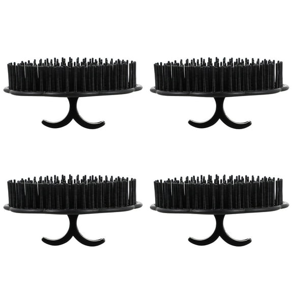 MUSEYA Black Plastic Hair Massager Brush for Cleaning with Scalp Care Bristles and Ergonomic Handle 4pcs