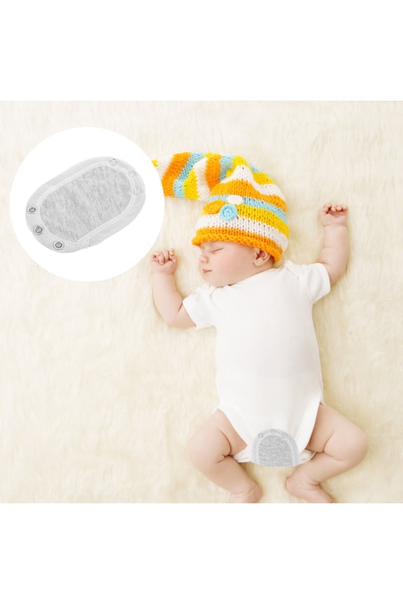 Grey Bodysuit Extender 1Set Cotton Double Layer Design Snap Button Closure for New Parents