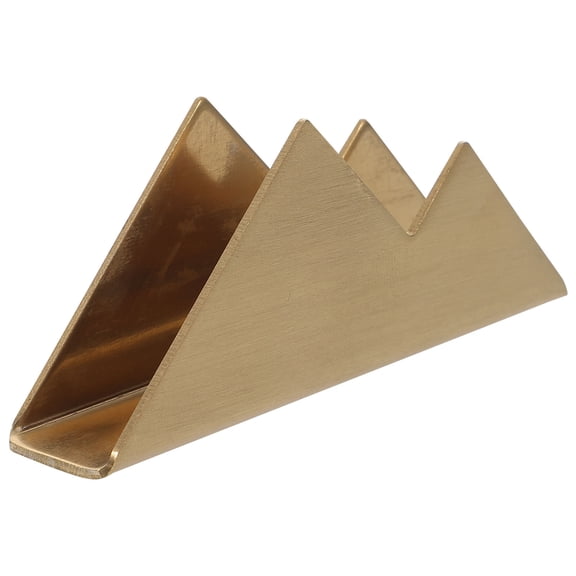MUSEYA Business Card Holder for Office Stainless Steel Golden 1Set Memo Note Stand for Storage Holder