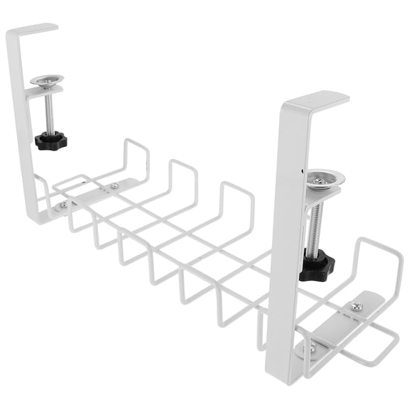 OATIPHO White Metal Cable Management Basket Under Desk Wire Storage for Home Use