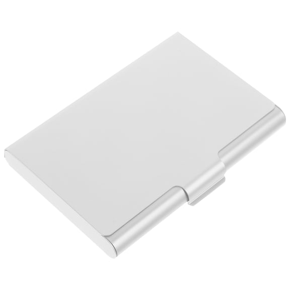 MUSEYA Desk Business Card Holder Box Aluminium Alloy Silver 1Pcs
