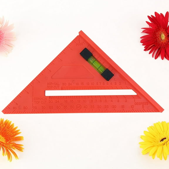 MUSEYA Measuring Triangle Ruler Orange Plastic 1Pcs