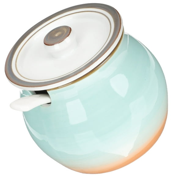 OATIPHO Ceramic Condiment Jar Multi-Color Retro Design for Kitchen Storage Use