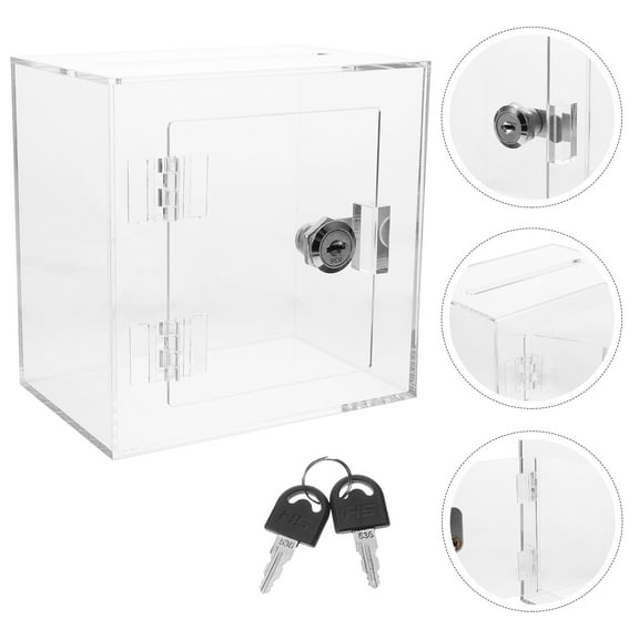 OATIPHO Clear Lockable Donation Box for Public Voting Letter Collection and Fundraising Use