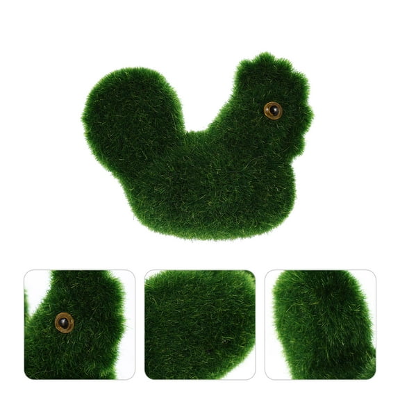 OATIPHO Fake Moss Rooster Decorative Statue Perfect for Lawn Backyard and Flower Pot Decor
