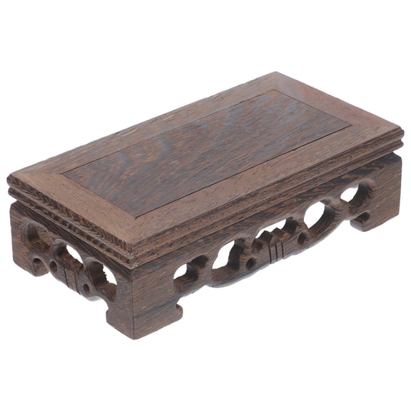 MUSEYA Chinese Display Stand Pedestal Wooden Vases Light Brown Retro 1Pack