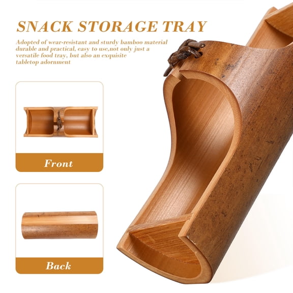 OATIPHO Bamboo Tray Chocolate Decorative Household Storage Easy to Use 1Pc