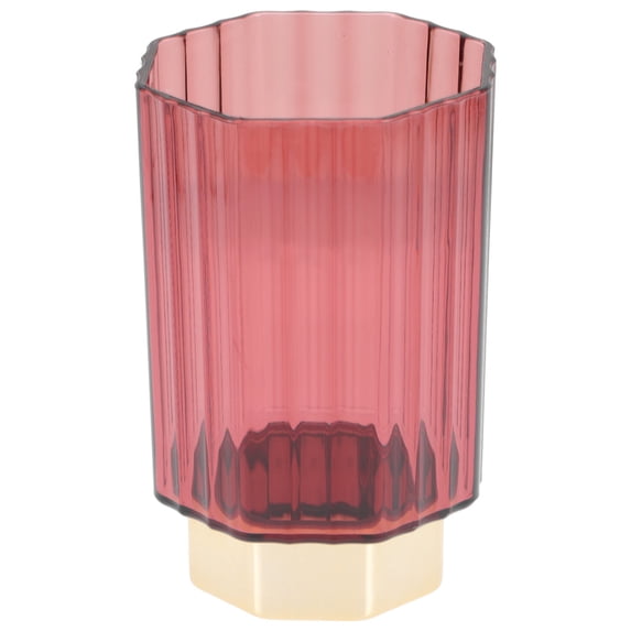 OATIPHO Transparent Red Pencil Organizer with Large Space Multi Function Brush Holder for Home Accessory