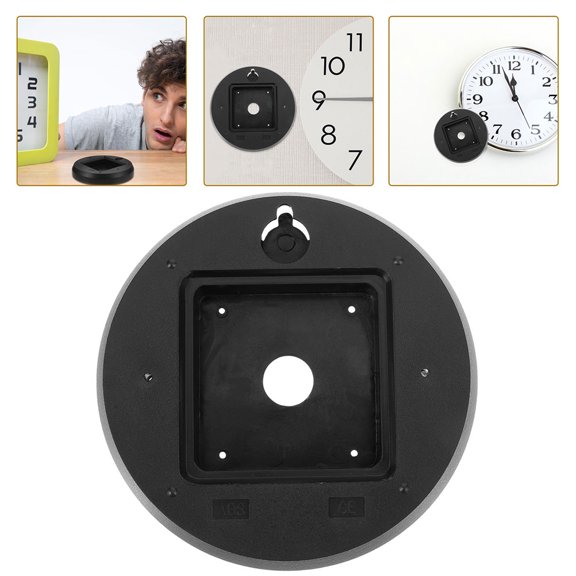 OATIPHO 2Pcs Durable Black Plastic Clock Back Panel for Wall Clock DIY Projects with Hanging Hole