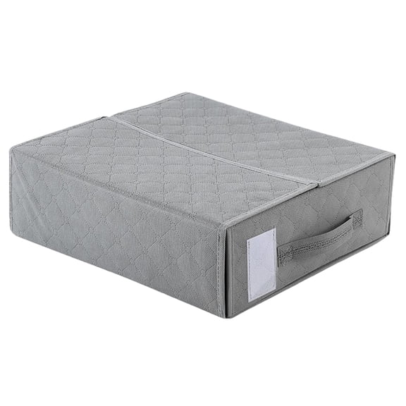 OATIPHO Space Saving Grey Bedding Storage Box with Handle Zipper for Sheets and Pillow Cases