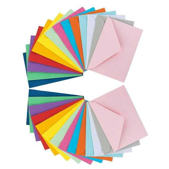 MUSEYA Colorful Paperboard Envelopes for Storage Use Assorted Color Simple Style Privacy Protection 3.5 x 6.5 inches