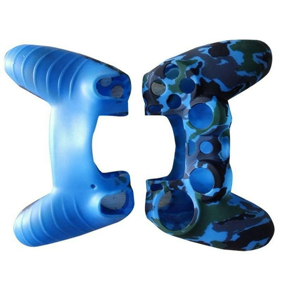MUSEYA Comfort Controller Grips Cover Compatible with PlayStation 4 Controller Silicone Rubber Camouflage Blue 1Set
