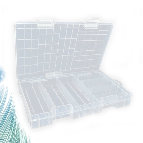 OATIPHO Portable Battery Storage Case with Classified Compartments and Carrying Handle Clear Organizer for Aa and Aaa