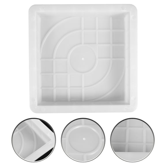 OATIPHO Balcony Pavement Stone Mould White 1Pack 9.8x9.8x2 In