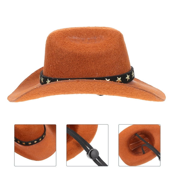MUSEYA Cowboy Hat Puppy Dog Cowboy Hat Brown Denim 1Set