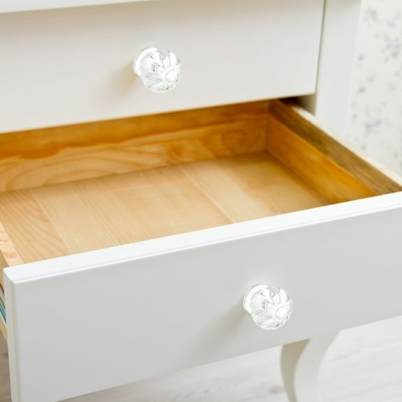 MUSEYA Crown Shaped Acrylic Furniture Handles for Home Transparent Elegant Drawer Knobs 8pcs