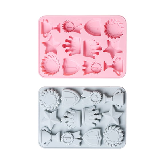 OATIPHO Crown Shaped Silicone Mold for Cake Decor and Chocolate Making Assorted Color 2 Pcs