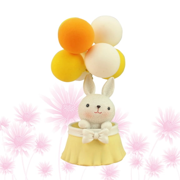 OATIPHO 1Pack Balloon Rabbit Shape Cake Decoration Mini Animal Figurines Ideal For Home And Garden Decor