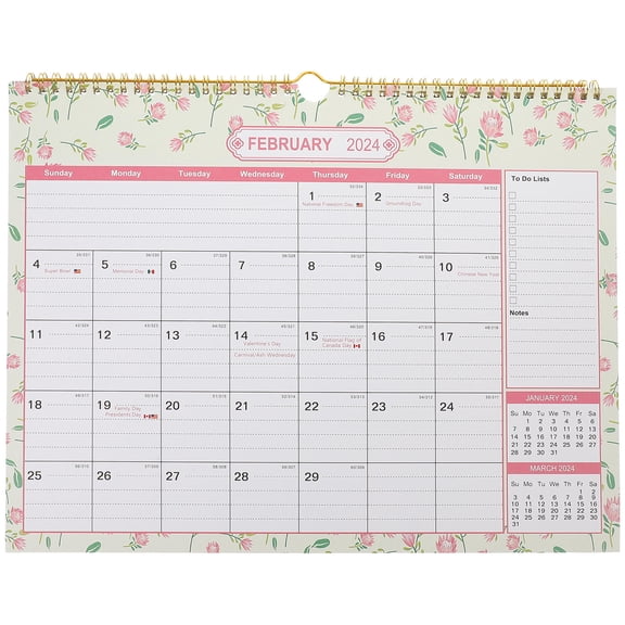 OATIPHO Tearable Monthly Calendar for Home 2024 2025 with Clear Printing and Practical Design