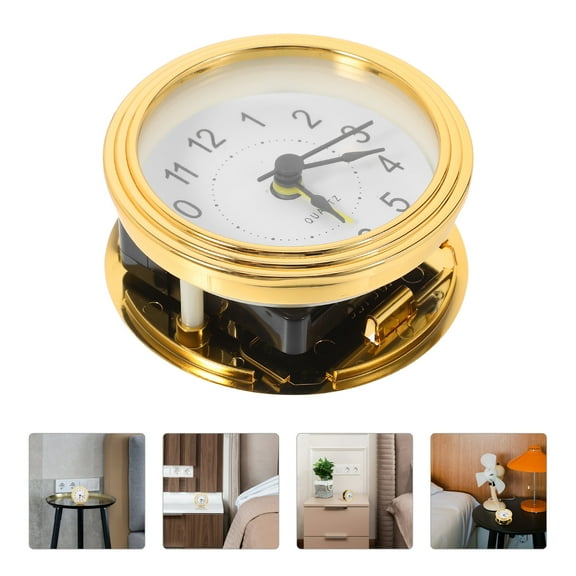 OATIPHO Retro Quartz Clock Golden ABS Accurate Timekeeping for Bedside Or Wall