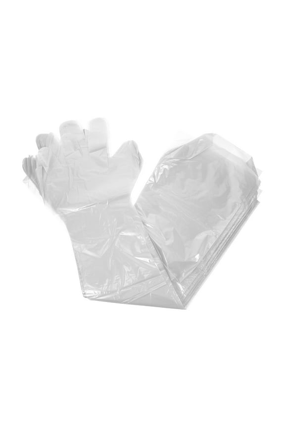 Midwifery Gloves for Protective Use Long Arm PE Material White Color Suitable for Livestock 50pcs