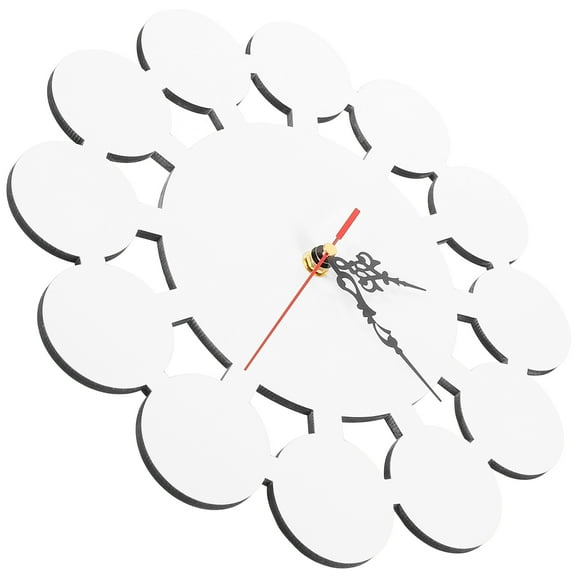 MUSEYA Diy Clock Decorative Wall White Density Board Round Shape Friends 1Pack