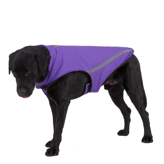 MUSEYA Purple Reflective Pet Coat Durable Dog Jacket for Walking Jogging and Outdoor Activities
