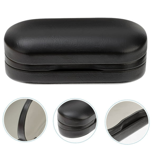 MUSEYA Double Glasses Case PU Eyeglass Case Sunglasses Holder for Home Black 6.5x3.5x2.2in