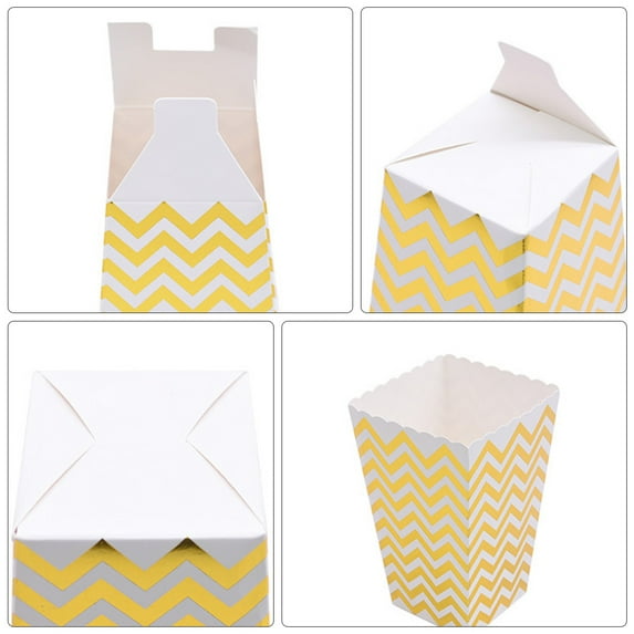 OATIPHO Assorted Color Paper Popcorn Boxes for Party Snack Storage 1Set