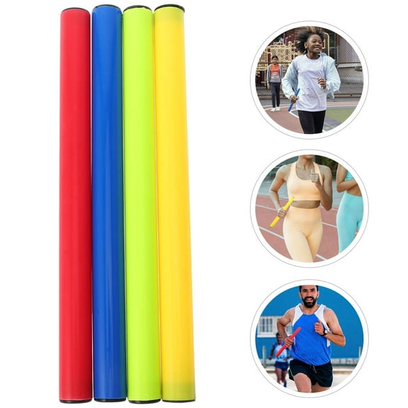 OATIPHO 4Pcs Racing Competition Tool Relay Baton Plastic Bright Color for Passing Between Runners