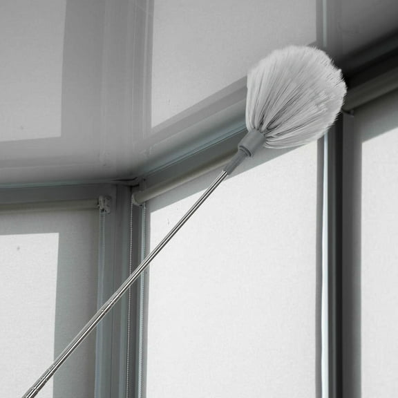 OATIPHO Reusable Gray Duster with Extension Pole for High Ceilings Fans and Outdoor Cobwebs