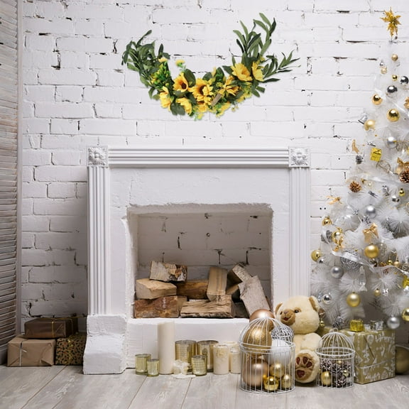 OATIPHO Sunflower Door Wreath Floral Swag Yellow for Wedding Arch and Home Decor