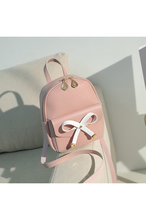 Fashion Backpack Rucksack Pink Pu 1Pack Portable Large Capacity