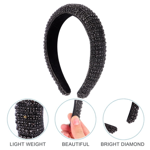 OATIPHO Headband Sponge Rhinestone 1Set