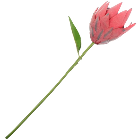 OATIPHO Red Artificial Protea Flower with Bendable Rubber Stem Smooth Cloth Petals for Wedding Home and Party Decor
