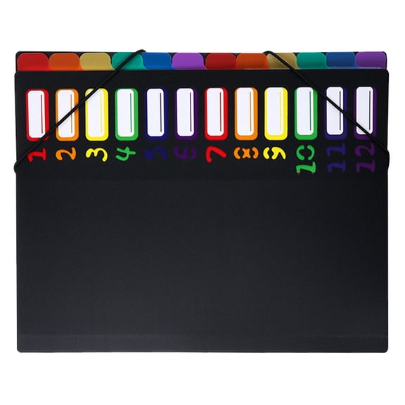 OATIPHO Black Plastic File Organizer A4 Documents Holder with Multi Layer Design for Receipts