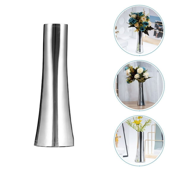 MUSEYA Floor Metal Vase Silver Flower Arrangement for Wedding Special Occasions 1Pcs