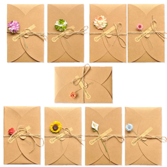 MUSEYA Flower Bouquet Card Decorative Kraft Paper Families Wish Sending Valentine Day