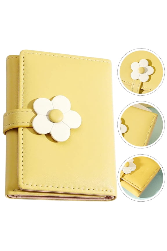 1Pcs Flower Pattern Wallet for Women Stylish Organizer Nylon Thread Purse Yellow