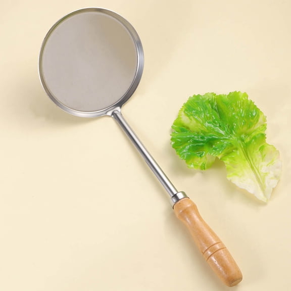 MUSEYA Fry Oil Kitchenware Fryer Spoon Stainless Steel Round Prevent Splashes 1Pack